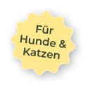 Hinweis "Für Hunde und Katzen"